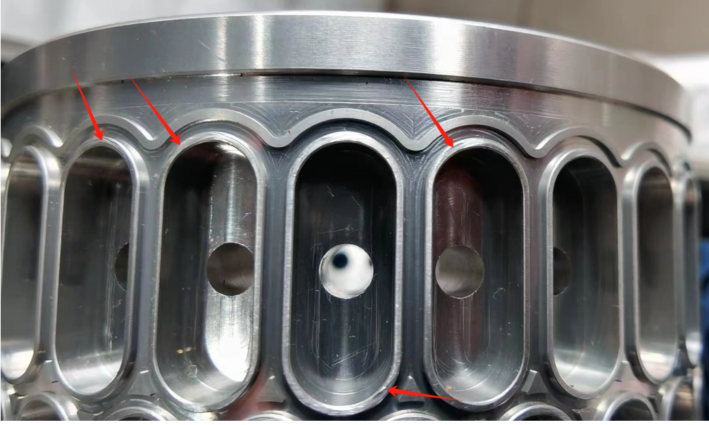 Softgel Die Roller Maintenance: How to Prevent Corrosion, Dents and Wear 3 Indentation left on a softgel die roller by the pocket edge of the opposite roller after poor alignment